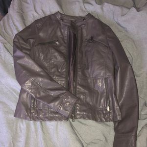 Grey leather jeacket